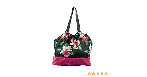 Liu Jo V19125T5203 Borsa Mare in Tessuto con Doppio Manico Bianco/Nero :  Amazon.it: Scarpe e borse