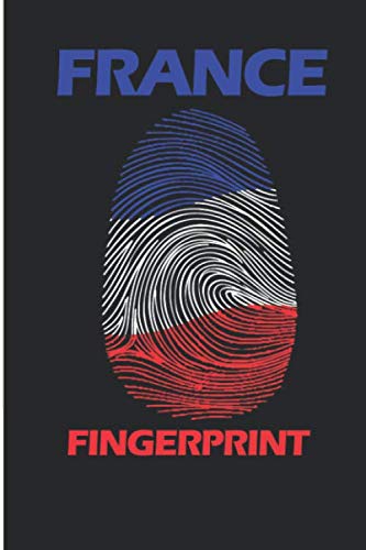 France Fingerprint Funny France Blank Lined Note Journal - 
