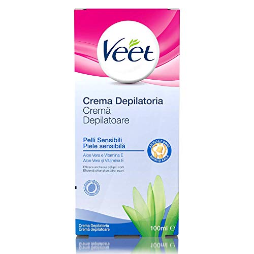 Veet Crema Depilatoria Ascelle e Zona Bikini per Pelli Sensibili, 100 ml