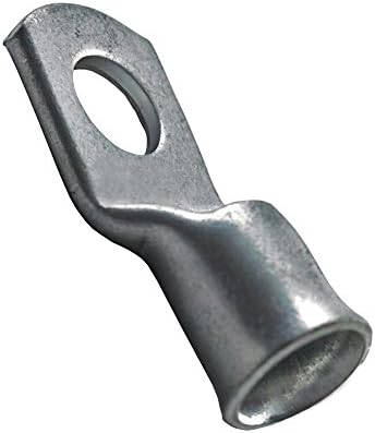 Zexum 5865 6 mm Electro-Tin Plated Tube Lug Ring Terminal For Battery Starter Cable Welding Earthing, 8 mm Hole, Copper