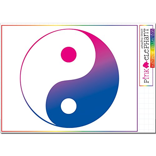 pinkelephant Aufkleber - Rainbow Collection 22 - yin yang - jing jang -jin - 19 cm x 19 cm - Laptop Sticker Regenbogen