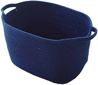 SFGHOUSE Cotton Rope Knitted Storage Basket Bin Foldable Laundry Basket Hamper with Handles for Nursery Kids Toys Storage