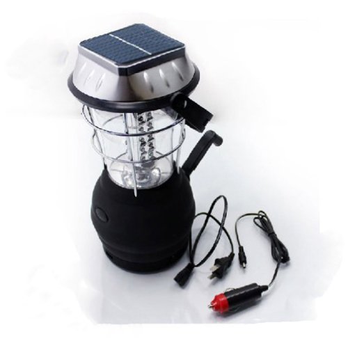 SMARSTAR Solar Campinglampe Ultra Bright 36 LED wiederaufladbare Crank Dynamo Camping Zelt Laterne 3 Modi – Schwarz - 6