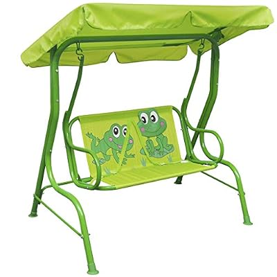 vidaXL Siège Balançoire pour Enfants Vert Balançoire à Siège pour Enfants