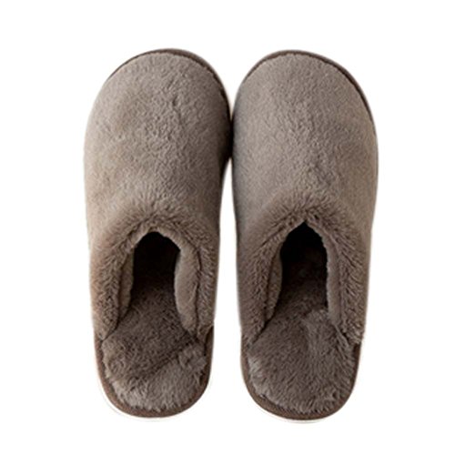 Men, Comfortable Cotton Slippers Winter Warm Indoor Slippers Home Slippers,BROWN
