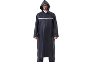 Pahajim Chaqueta de Lluvia Larga para Adultos, Chaqueta Ripstop Reutilizable con Capucha Ajustable, Chaqueta Impermeable Ligera, Chaqueta Impermeable para Hombres y Mujeres