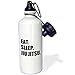 Produktbild qidushop Eat Sleep Jiu Jitsu Japanische Kampfkunst Ju Jutsu Jujutsu Jujitsu Mehrfarbig Lustige Edelstahl-Sport-Wasserflasche für Damen Herren Kinder 535 ml