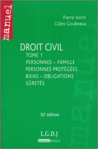 Télécharger Droit civil : Tome 1, Personnes, famille, personnes protégées, biens, obligations, sûretés PDF Ebook En Ligne