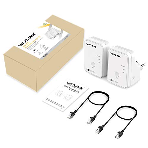 WAVLINK-Powerline-Kit-de-dmarrage-AV500-Non-Configuration-requis-500-Mbits-Accs-Ethernet-Via-Powerline-Compact-avec-2-Ports-Ethernet-et-2-Boutons-de-Couple