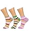 Krystle Pack of 3 Pairs of Multicoloured Striped Ankle Length Socks (GE_LD_AKL_PATTA_3PC) RS.190.00