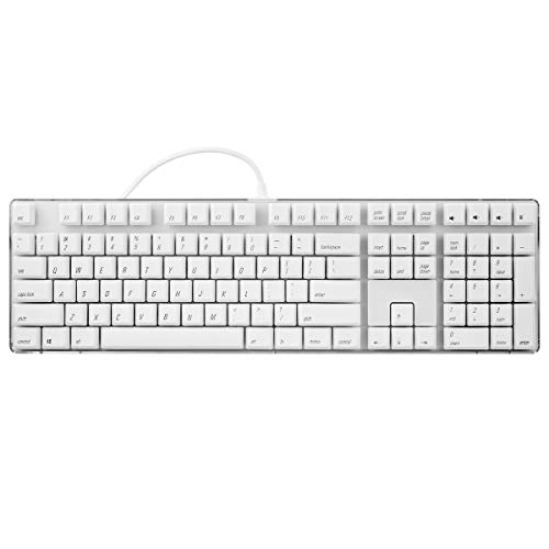 Preisvergleich Produktbild Mechanische Gaming-Tastatur GATERON Brown Switch Verdrahtete weiße Hintergrundbeleuchtung 108 Tasten Weiße Tastenkappen mit schwarzem Charakter Standard-Layout Magicforce von Qisan