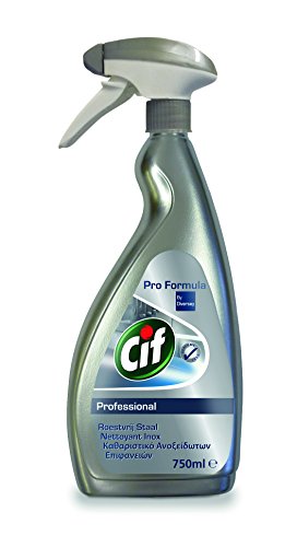 Cif Pro Formula 7517939 limpiador y abrillantador de metal - Limpiadores y abrillantadores de metal (Limpieza, Pulverizador y paño seco, Acero inoxidable, Aerosol, 750 ml, 19 cm)