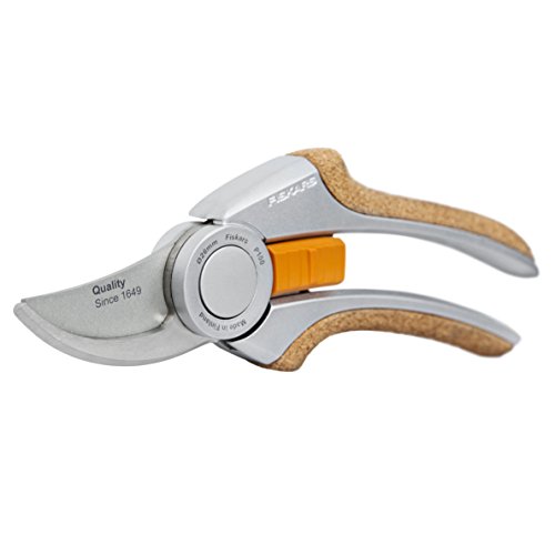 Fiskars Bypass-Gartenschere für frische Äste und Zweige, Antihaftbeschichtet, Hochwertige Stahl-Klingen, Länge 21,5 cm, Silber/Orange, Quantum, P100, 1001434 - 3
