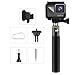 Produktbild FOONEE 18-80CM Erweiterbar GoPro Wasserdicht Selfie Stick mit Remote-Clip Aluminiumlegierung Gopro Zubehör für GoPro Hero 7, Hero 6, Hero 5, 4, Session, 3+, 3, 2,Kompaktkameras