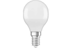 OSRAM Lámpara LED con casquillo E14, luz diurna (6500K), forma de lágrima, 5.5W, recambio para bombilla 40W, mate, LED STAR CLASSIC P