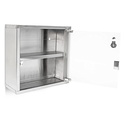 Medizinschrank Arzneischrank Hausapotheke aus Edelstahl & Glas - 4