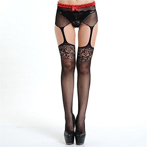 RFVBNM Sexy stockings lace Open socks stockings fishnet suspenders panty off netting socks Ultra-thin black transparent stockings sexy erotic underwear accessories lace bandage lure high tube net socks