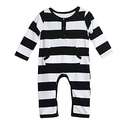 Preisvergleich Produktbild Baby Infant Kleinkind Kids Lange Ärmel Gestreift Strampelanzug Overall Bodysuit