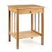 Produktbild Homfa Nachttisch Bambus Nachtkonsole Nachtschrank Nachtkommode Kommode Sofatisch Beistelltisch 1 Schublade und 1 Nischen 40x35x51.5cm(1x Nachttisch)