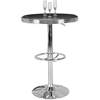 TecTake Aluminium Bistrotisch rund höhenverstellbar - diverse Modelle