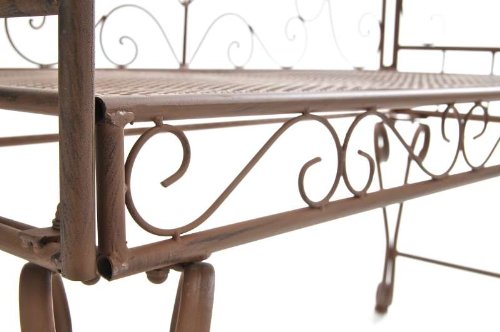 CLP Metall-Rosenbogen mit Bank NOSTY, Eisen pulverbeschichtet, Gartenbank 2er, Sitzfläche 100 x 45 cm antik braun - 6
