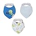 Bebedou Lovely Cotton Embroidered Bandana Bibs 6 Pack newborn gift pack super absorbent drool bibs , baby shower gifts , boys , girls, unisex (blue pack)