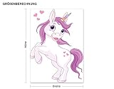 Wandsticker Einhorn mit Herzchen B x H: 87cm x 120cm von Klebefieber® - 2