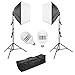 Produktbild PhotoGeeks Doppel-Softbox-Set mit Dauerlicht, 60 x 90 cm, Lichtständer, 10 x CFL-5500k-Glühbirnen, Fotostudio-Softbeleuchtungs-Set (30 W, 55 W oder 85 W)