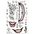 Halloween Temporary Tattoo,Joker Temporary Tattoos For Men Women Girls Adults Halloween Cosplay(style 1)