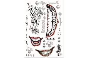 QIGEN LTD Halloween Temporary Tattoo,Joker Temporary Tattoos For Men Women Girls Adults Halloween Cosplay(style 1)