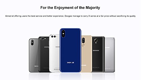 DOOGEE X55 - 5,5 pollici (rapporto 18: 9) HD Android 7,1 3G smartphone, Quad Core da 1,3 GHz 1 GB + 8 GB, fotocamera tripla (5 MP + 8 MP + 8 MP), 2800 mAh - Nero
