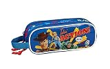 Producto con licencia oficial Toy Story 4 Estuche portatodo Doble 2 Cremalleras Escolar, Azul Marino, Unica