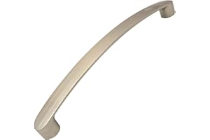 Decoranddecor Merle - Bow Kitchen Cabinet Handles | Cabinet Door Handles - Cupboard Door Pulls - 96mm Hole Centre, Satin Nickel