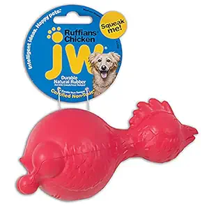 JW Pet Ruffians Chicken Dog Toy, Medium