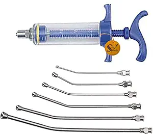 Sage Square Adjustable Hand Feeding Syringe with Full Kit for Birds, Puppy, Kitten, Dog, Cat, Hamster (50 ml) (Set)