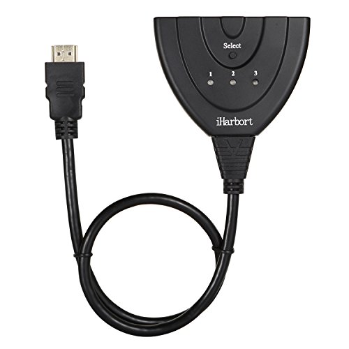 iHarbort® HDMI SWITCH Stecken 【Unterstützen Full HD 1080p, 3D 】HDMI-Kabel 3-Port Umschalter | 3 x IN / OUT x 1 | Dolby True HD | intelligenter Switch für HDTV, PS3, Xbox One, 360, Bluray-Player, DVD-Player usw. - 4