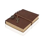 Foxnovo Notebook Writing books Journal Diary Vintage Style PU Cover Coffee
