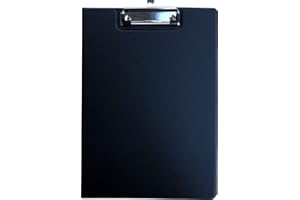 ‎SCHOOL-MAXX Klemmmappe, Klemmbrett mit Deckel (Schwarz, A4)