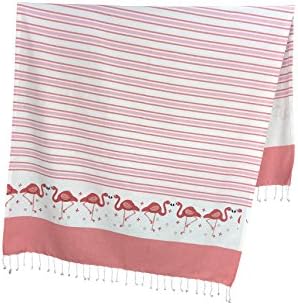 Tex family Beach Towel Fouta Flamingo Pink Large cm.100 x 200 fenros