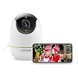 NETVUE Caméra Surveillance WiFi, HD Dôme Caméra IP sans Fil avec Zoom 8X, Vision Nocturne, Détection de Mouvement Alerte, Audio bidirectionnel, Pan/Tilt Vidéo pour sécurité à la Maison Bébé/Animaux