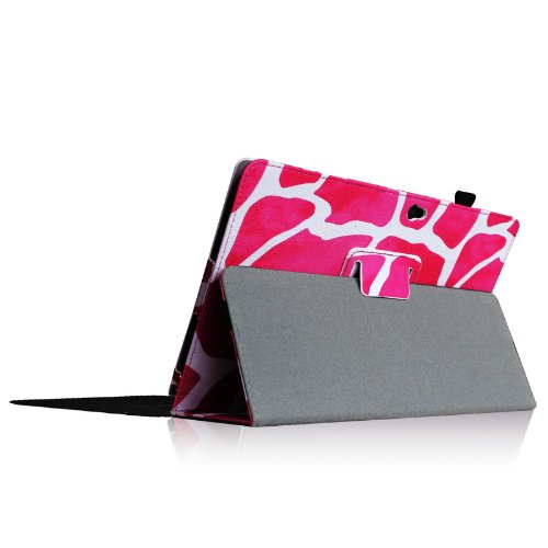Fintie Schutzhülle Flip Case mit Stylus Halterung für Microsoft Surface RT/Surface 2 26,9 cm nicht kompatibel mit Windows 8 Pro – – ZD-Giraffe Magenta Surface 2 / Surface RT - 5
