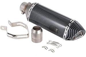 XTRON BIKEWEAR Universal 38-51mm Motorbike Motorcycle Exhaust Muffler Pipe Slip-On Carbon Fiber