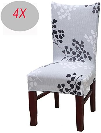 Zedear Super Fit Stretch Removable Washable Chair Protector Cover Seat Slipcover Set (leaf, 4)