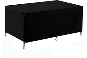TopIdea Gartenmöbel Abdeckung Wasserdicht Winterfest Multi Größe Schwarz Abdeckplane Gartenmöbel 600D Rechteckig Schutzhülle Gartenmöbel Abdeckung Sets Tische und Stühle 85x60x50cm