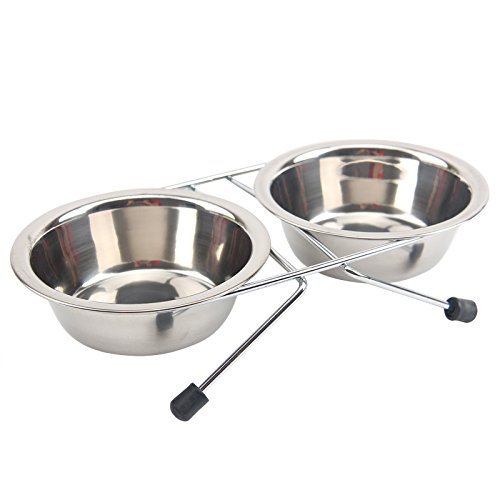 Raised-Pet-Bowls-PYRUS-Elevated-Double-Stainless-Steel-Round-Shape-Food-and-Water-Bowl-Feeder-with-Non-slip-Stand-for-dogs-cats-and-other-animal