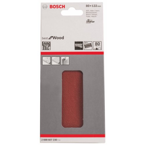 Bosch Schleifblatt C470 Best for Wood+Paint 80x133mm Korn 80, 10 Stk. - 2