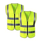 Atmungsaktiv und komfortabel: Diese reflektierenden Signalwesten bestehen aus leichtem und atmungsaktivem Polyestermaterial, das für lange Zeit angenehm zu tragen ist. Sie werden sich auch im Sommer nicht so heiß fühlen. Es ist in Universalgröße und waschbar.