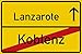 Produktbild vanva Koblenz Ortsschild Lanzarote Party Schild Urlaub Zubehör Dekoration Gadget Freund Freundin Geschenkidee Deko Reisebüro Männer und Frauen Geschenke Party Deko Fotobox Requisite