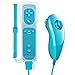 Produktbild Wisenovo Wii Motion Plus Controller Nintendo Wii Controller und Nunchuk Motion 2 in 1 Gebaut Bewegung Plus Fernbedienung Set für Nintendo Wii und Wii-Konsole u mit Silikonhülle-Blau