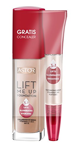 Astor Lift me Up Make Up Farbe 400 amber + gratis Lift me Up Concealer Farbe 002 (Medium), 1er Pack (1 x 37 ml)